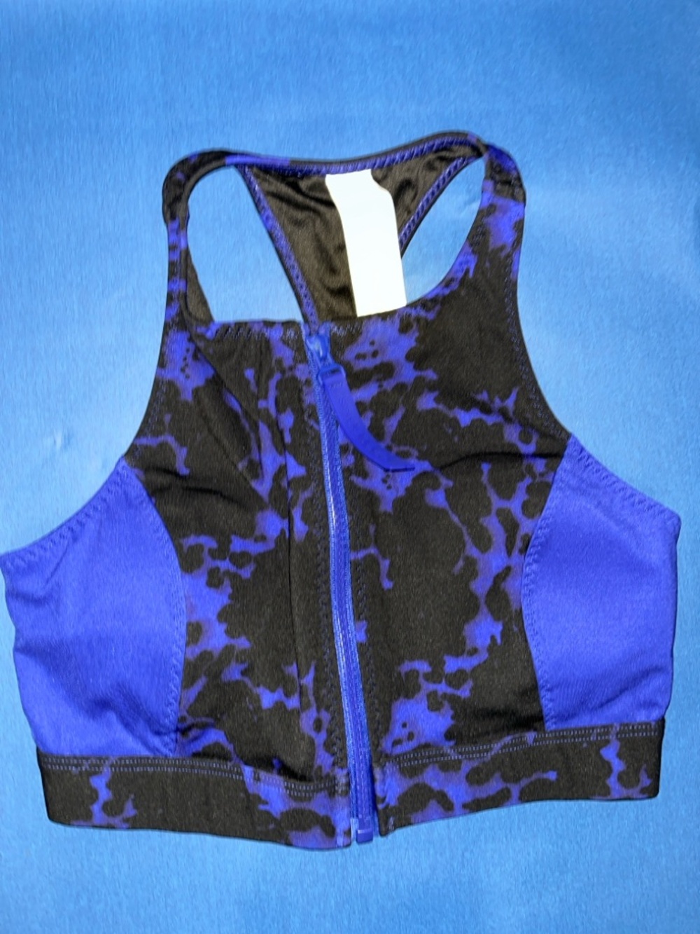 Fabletics Black & Purple Front-Zip Swim Too and Bottom